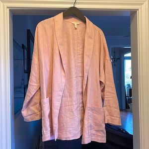 Eileen Fisher blush pink linen jacket